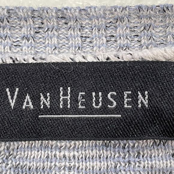 Vintage Van Heusen Blue Plaid Grandpa Sweater Coastal Grandma Soft Boy Unisex XL - Picture 5 of 7